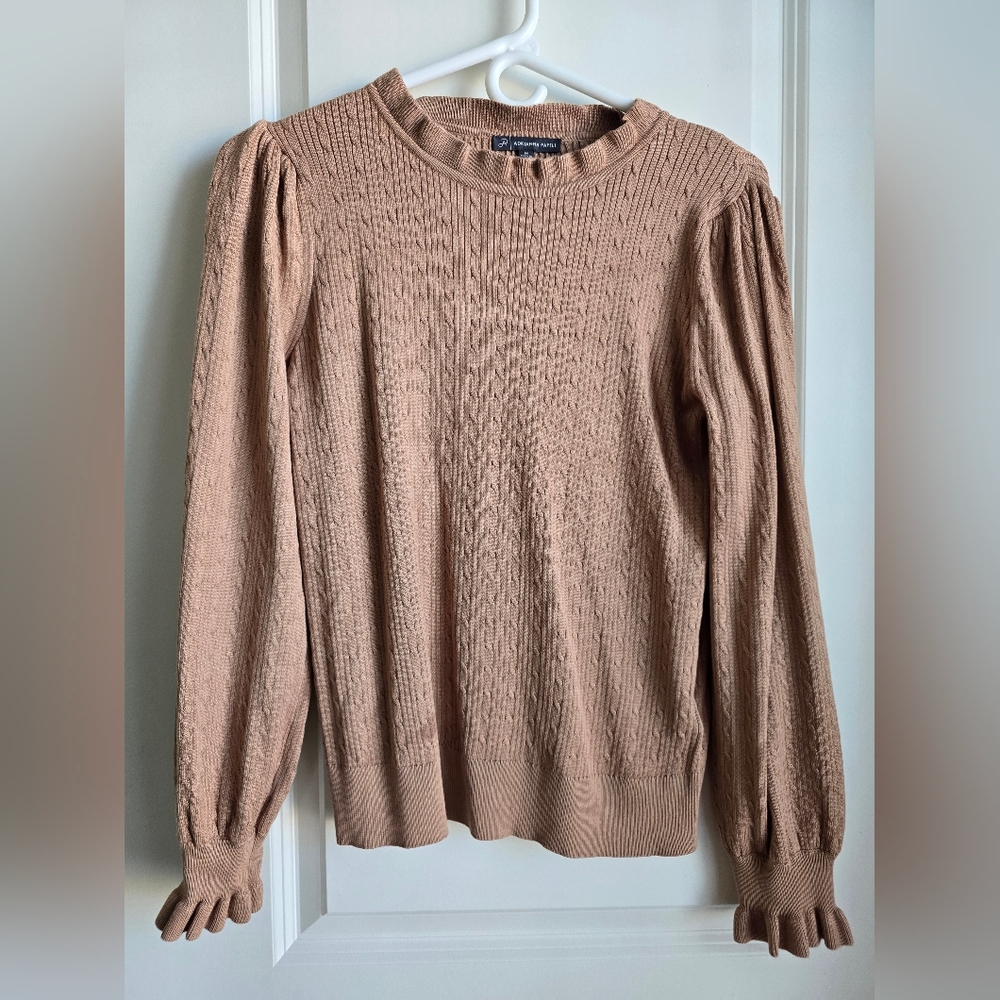 Adrianna Papell Tan Cable Knit Sweater